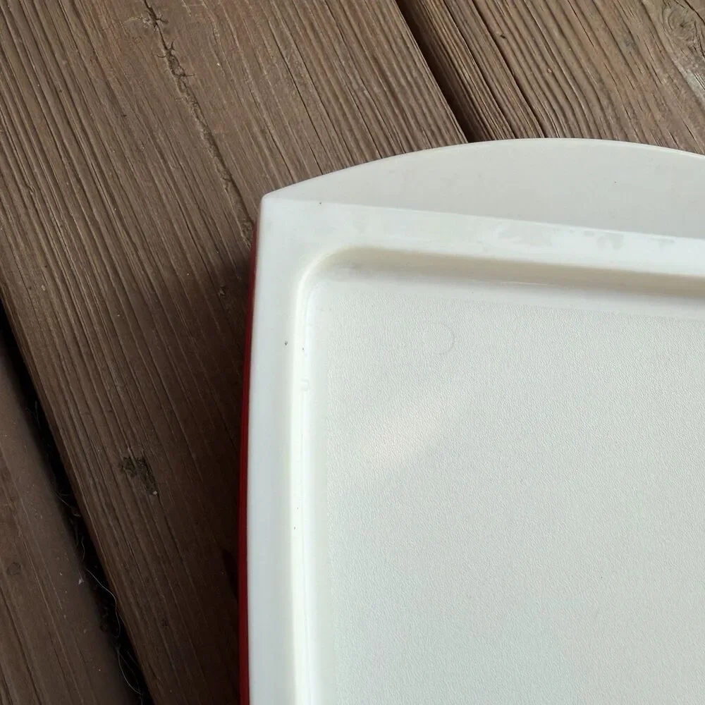 Vintage Fremware No 808 Melamine TV Dinner Snack Trays Set 4 Red White